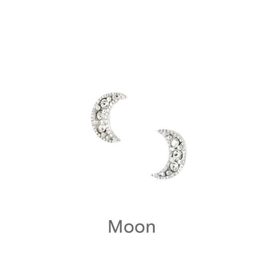 Boxed Moon When Its Dark Look For The Stars Earring Card Earrings Crumble and Core   