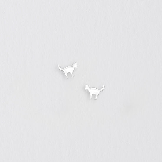 Cat Silver Earring Stud Earrings Crumble and Core   