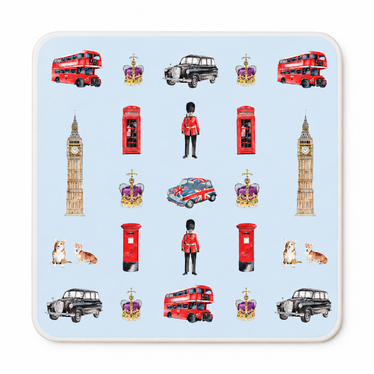Ceramic Coaster – London Landmarks - Themed Drinks Coaster - UK London Gift