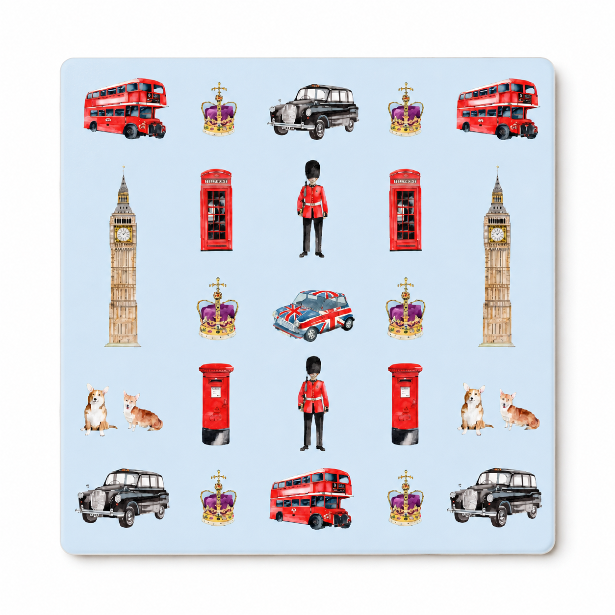 Ceramic Coaster – London Landmarks - Themed Drinks Coaster - UK London Gift