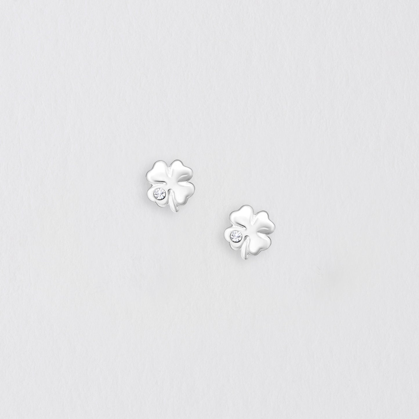 Clover And Crystal Silver Earring Stud Earrings Crumble and Core   