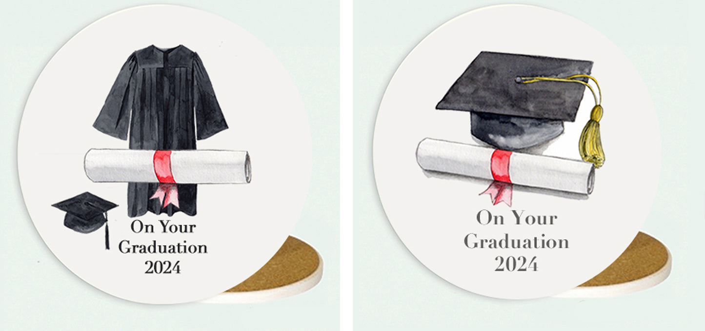 Ceramic Coaster - Graduation Gown Coasters Crumble and Core   