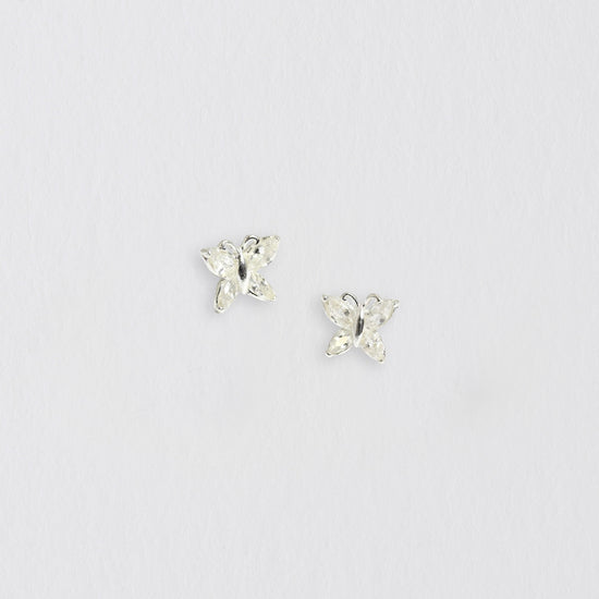 Butterfly Crystal Silver Earring Stud Earrings Crumble and Core   
