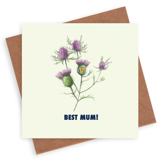 Scotland Football Best Mum Thistle Greeting Card Greeting & Note Cards Crumble and Core   