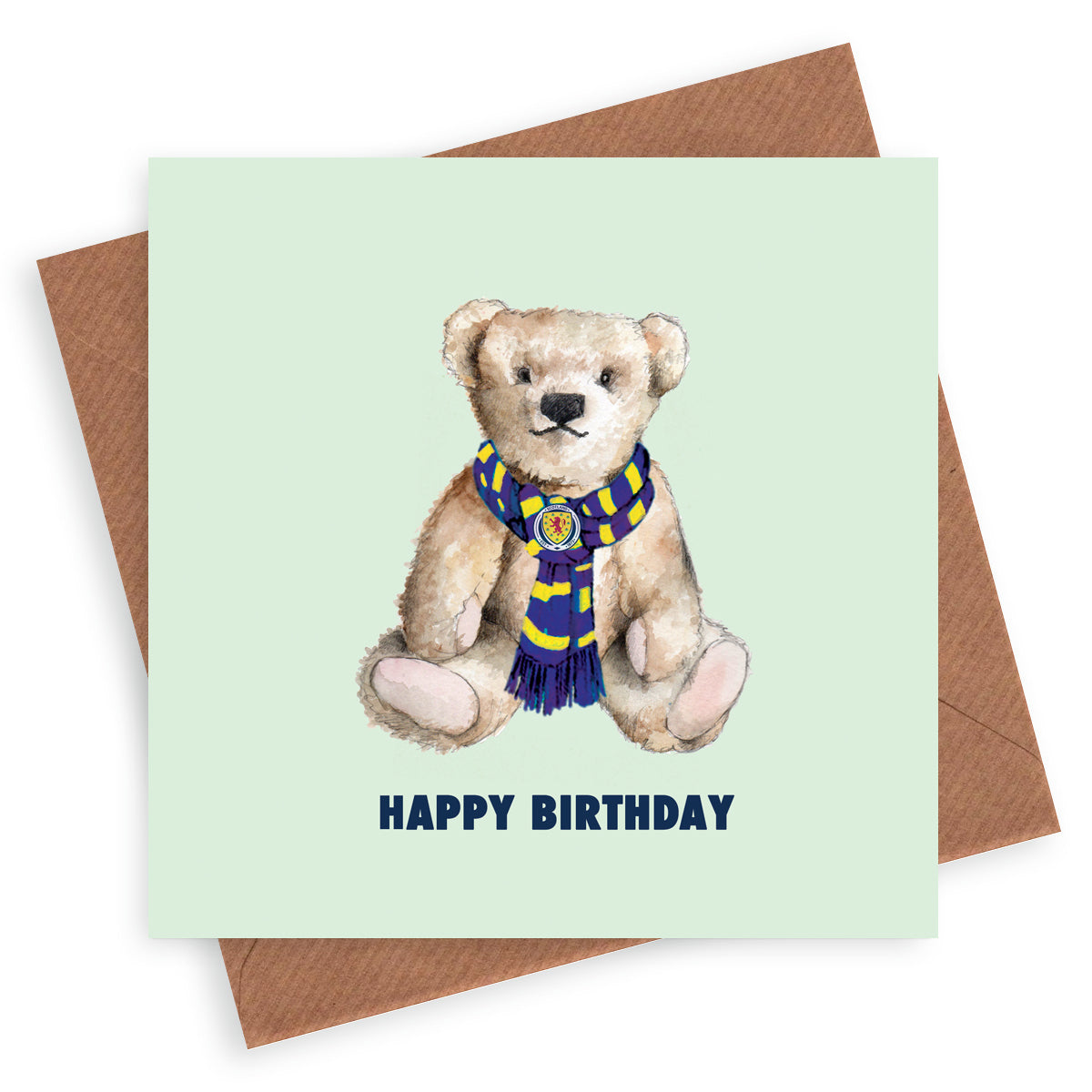 Scotland Football Happy Birthday Teddy Greeting Card Greeting & Note Cards Crumble and Core   