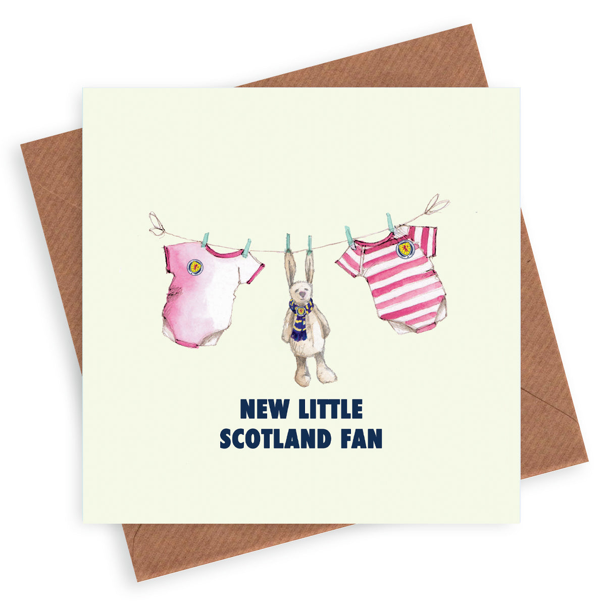 Scotland Football New Baby Girl Greeting Card Greeting & Note Cards Crumble and Core   