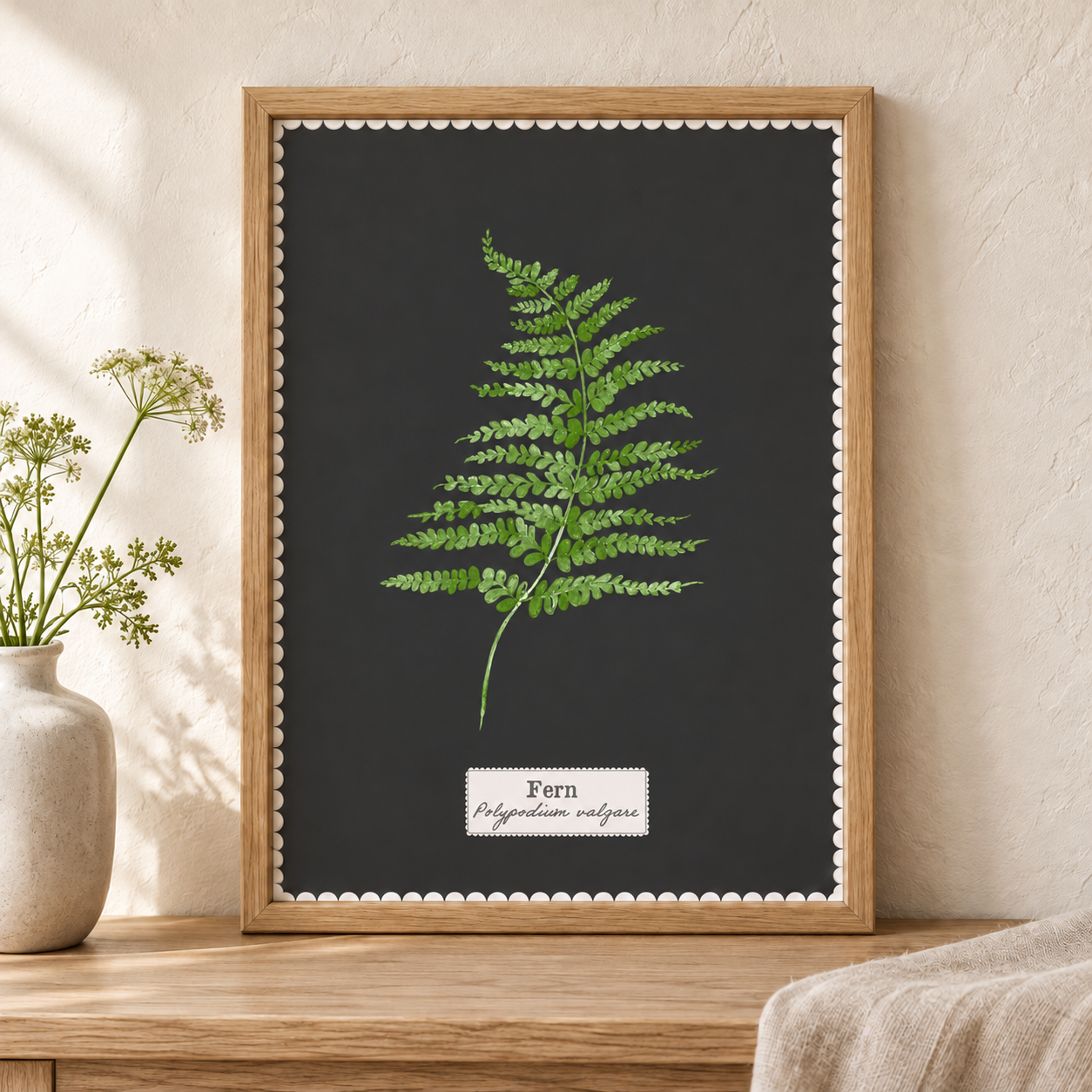 Fern Botanical Watercolour Art Print - A4 Unframed