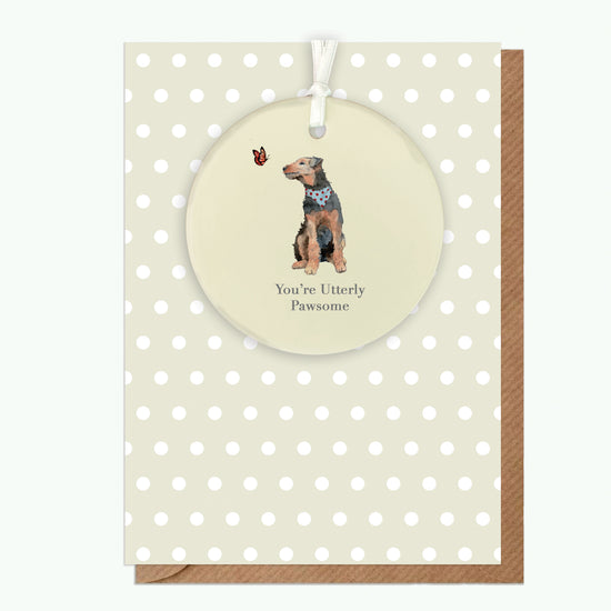 A6 Greeting Card with Ceramic Keepsake - Dog You're Pawsome Greeting & Note Cards Crumble and Core   