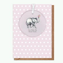 Load image into Gallery viewer, A6 Greeting Card with Ceramic Keepsake - Elephant Smile Greeting &amp; Note Cards Crumble and Core   
