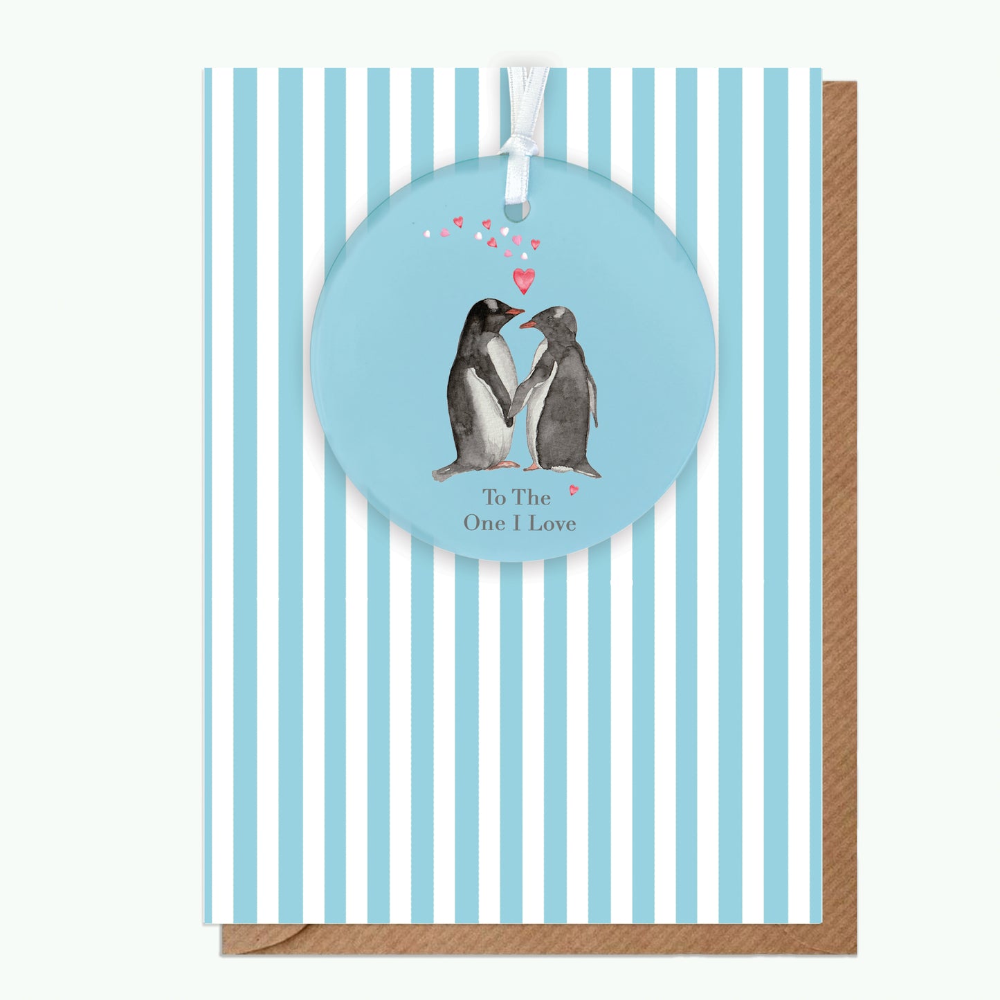 A6 Greeting Card with Ceramic Keepsake - Penguins Love Greeting & Note Cards Crumble and Core   