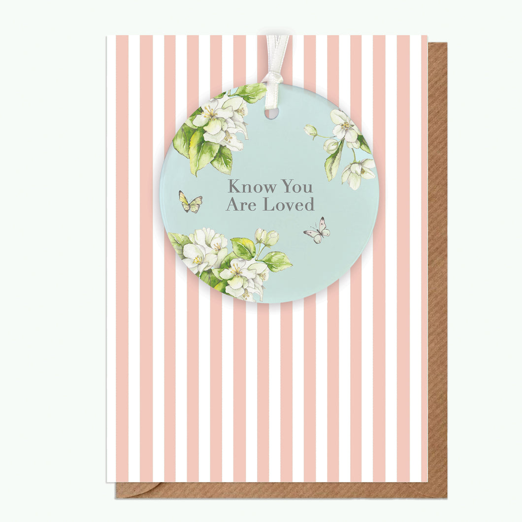 A6 Greeting Card with Ceramic Keepsake - Blossom Aqua Loved Greeting & Note Cards Crumble and Core   