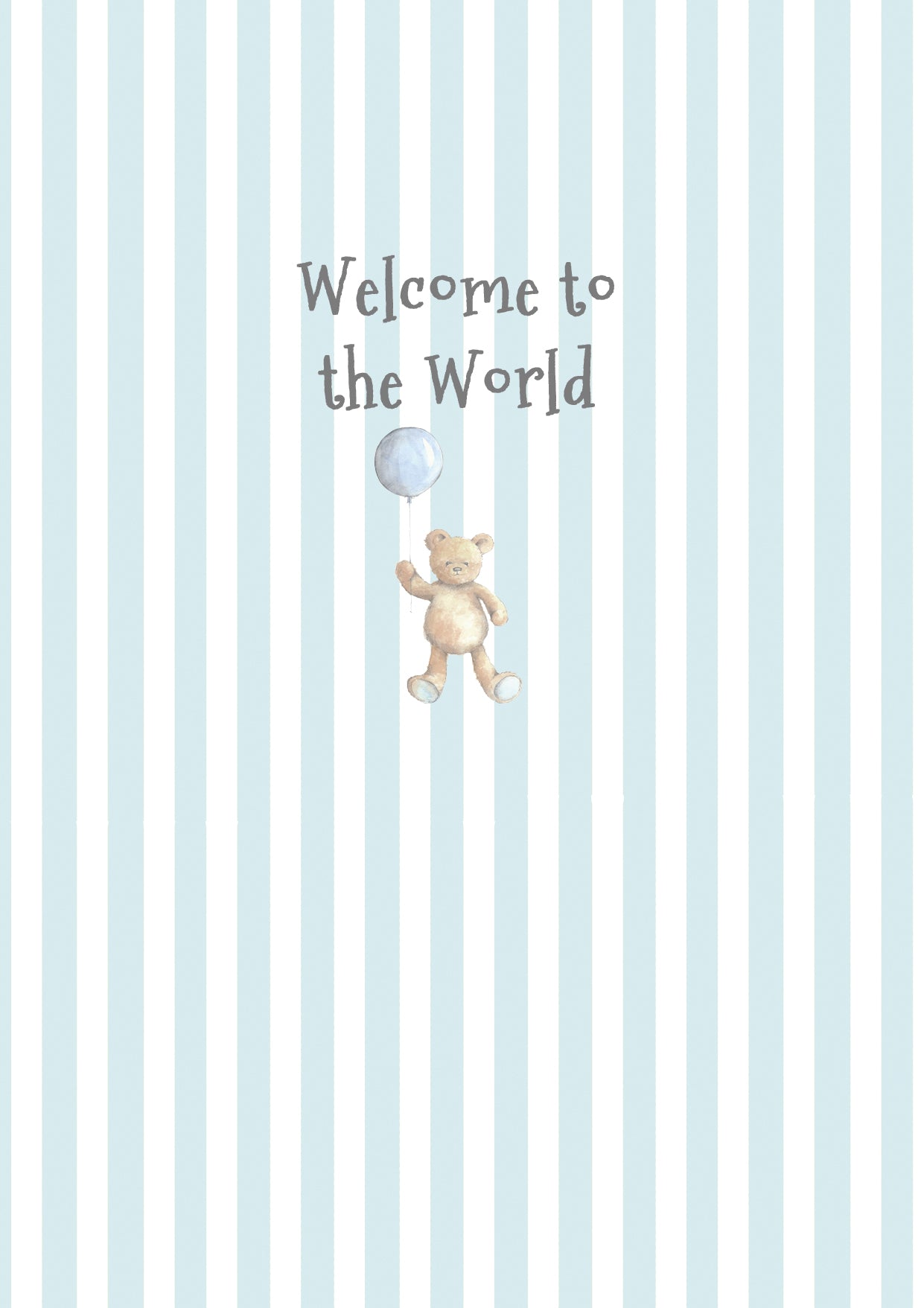 A6 Greeting Card with Ceramic Keepsake - Baby Boy Teddy and Balloon Greeting & Note Cards Crumble and Core   