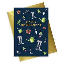 Load image into Gallery viewer, Navy A6 Foiled Greeting Card Garden Retirement Greeting &amp; Note Cards Crumble and Core   
