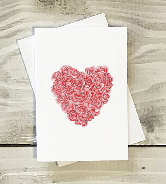 Mini Greeting Card - Rose Heart Greeting & Note Cards Crumble and Core   