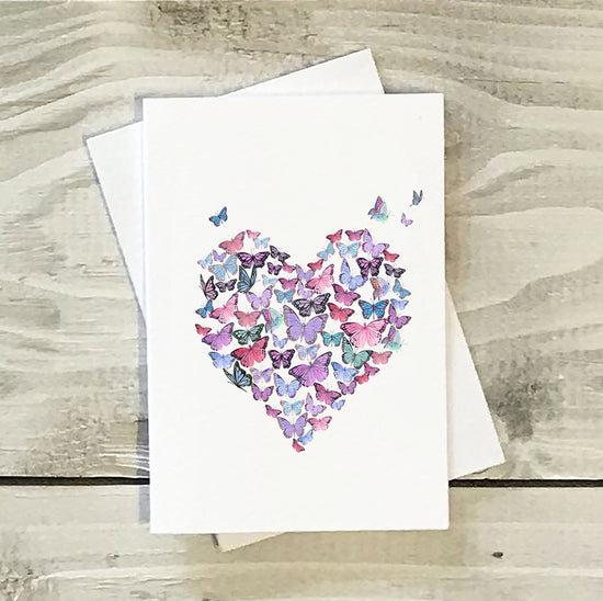Mini Greeting Card -Butterfly Heart Greeting & Note Cards Crumble and Core   