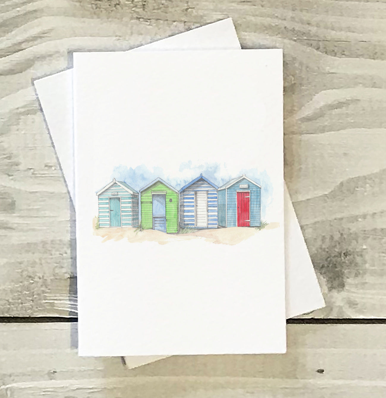 Mini Greeting Card -Beach Huts Greeting & Note Cards Crumble and Core   