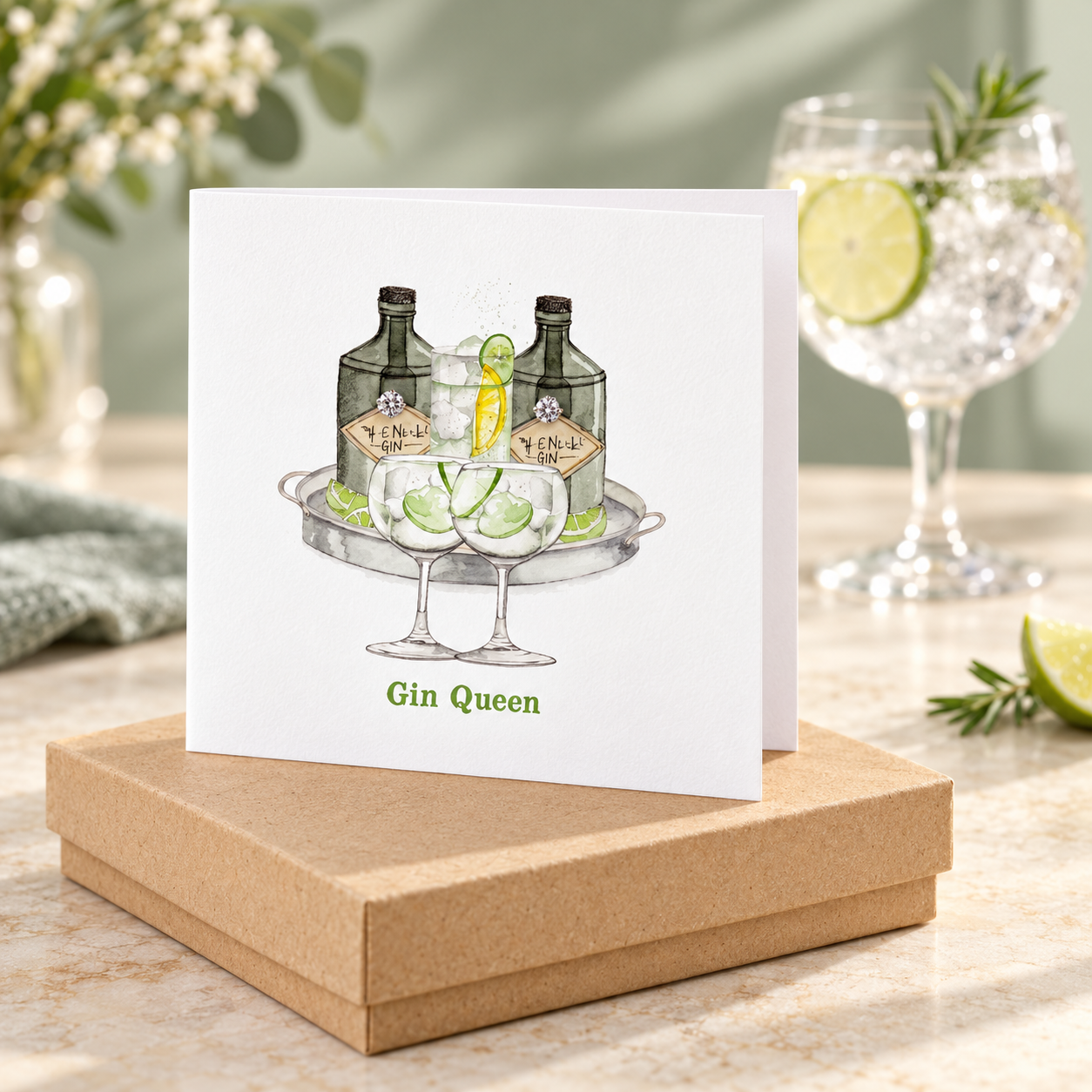 Sterling Silver Stud Earrings – Hand Finished Jewelry | Gin Lover Gift Boxed