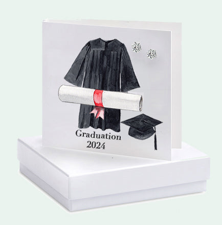 Boxed Graduation Gown Earring Card