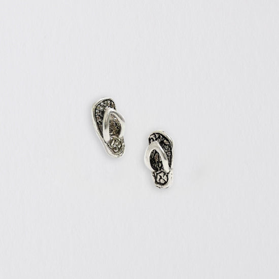 Flip Flop Silver Ear Studs Earrings Crumble and Core   