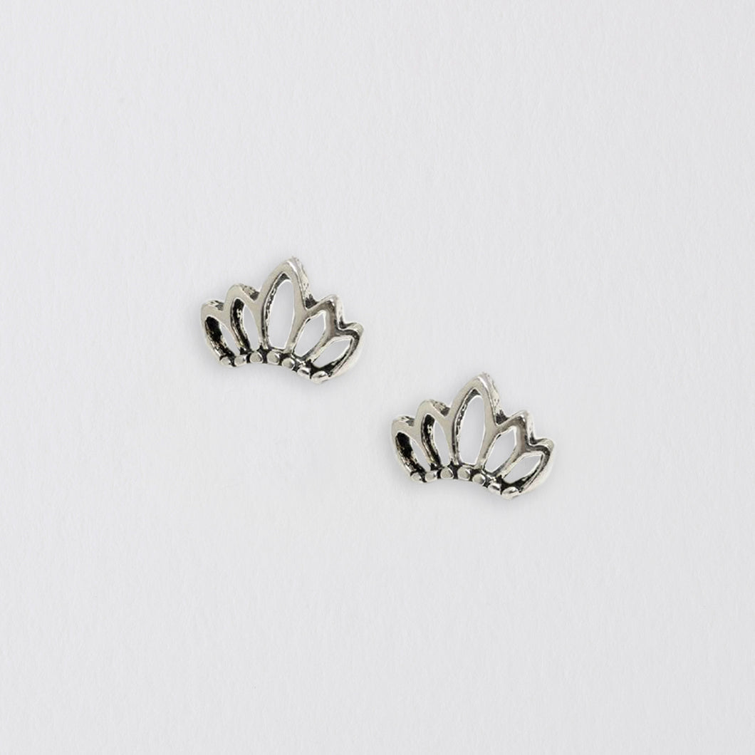 Lotus Flower Silver Ear Studs All Products Crumble and Core   