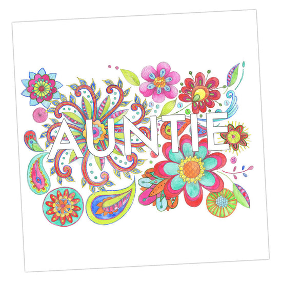 Embroidered Auntie Greeting Card Greeting & Note Cards Crumble and Core   