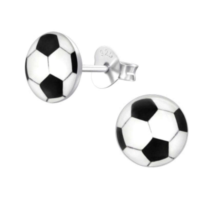 Football Silver Ear Stud All Products Crumble and Core   