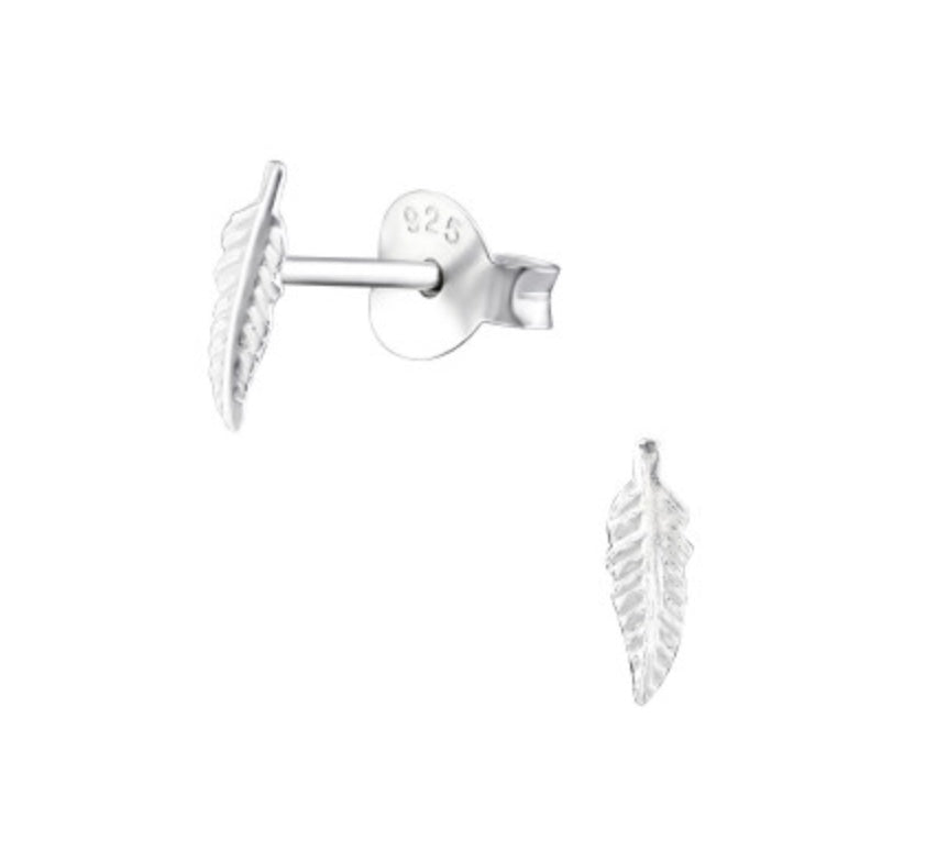 Small Feather Silver Ear Stud All Products Crumble and Core   