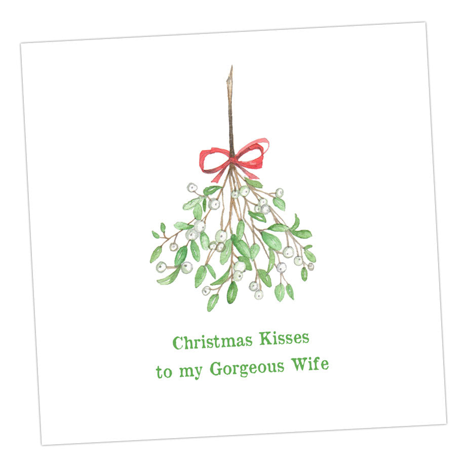 Christmas Kisses Wife Card