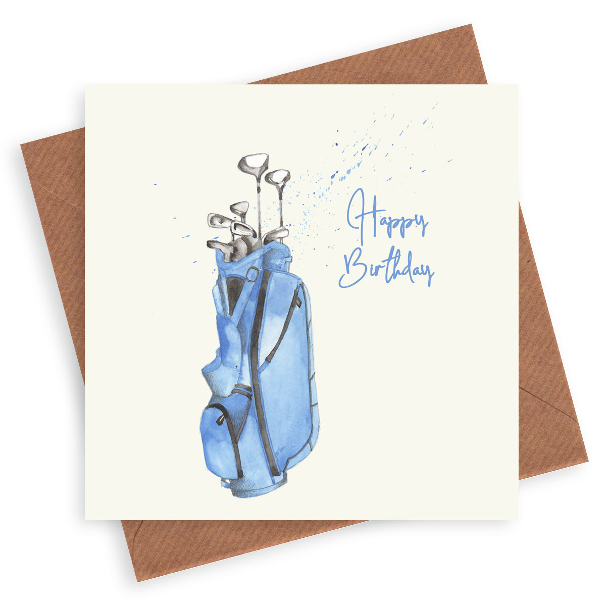 Golf – Luxury Birthday Greeting Card with Kraft Envelope Included