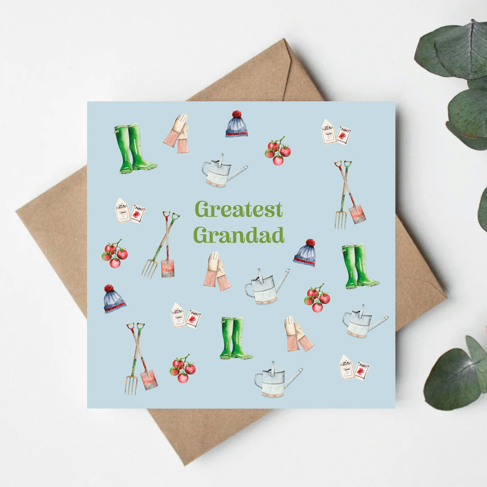 Greatest Grandad– Luxury Birthday Greeting Card with Kraft Envelope Included