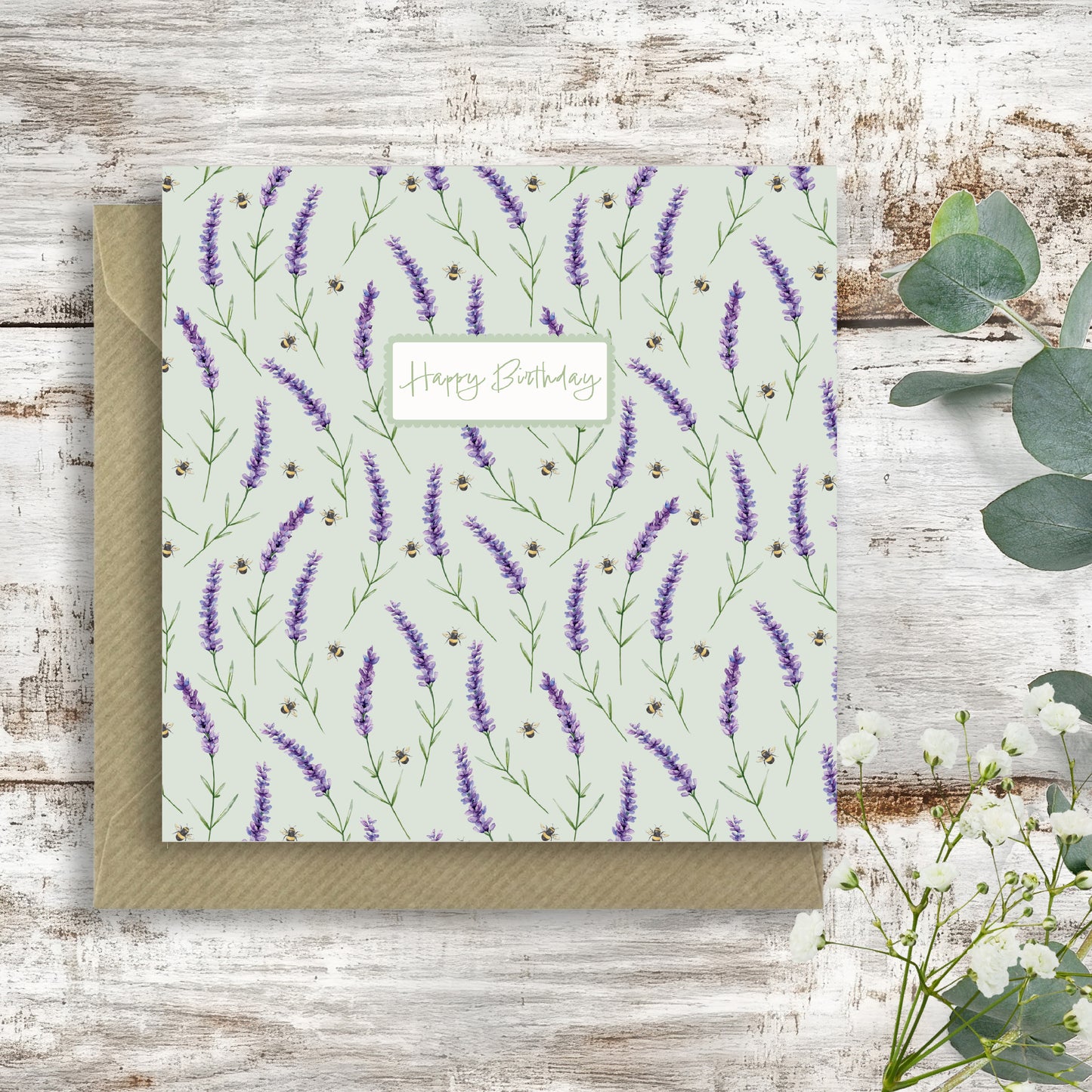 Birthday Card – Lavender & Bee Birthday Card - Luxury Greeting Card