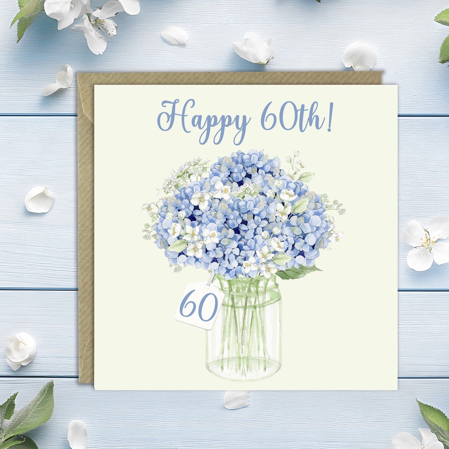 60th Birthday Card – Recycled 60th Floral Greeting Card