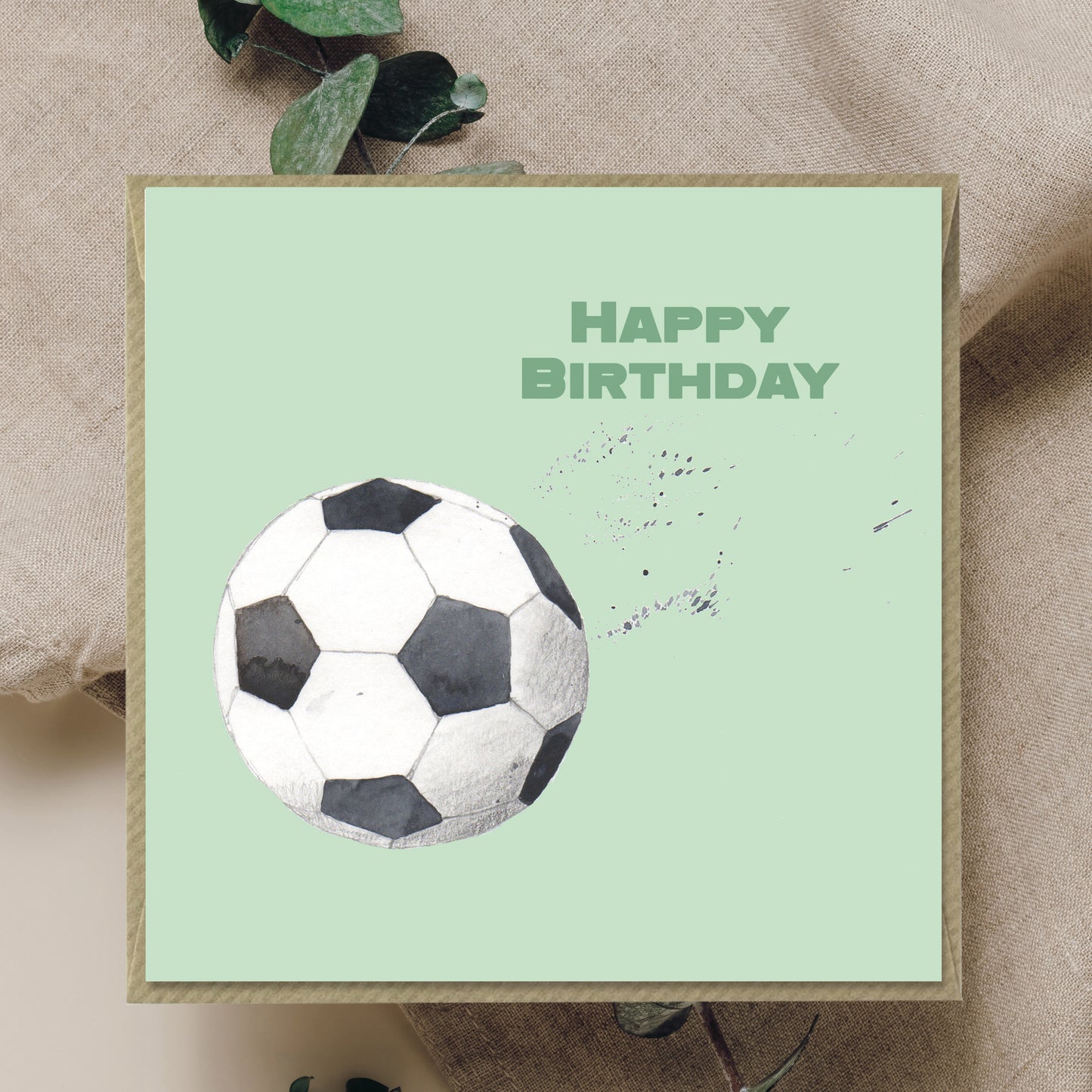 Football – Luxury Birthday Greeting Card with Kraft Envelope Included
