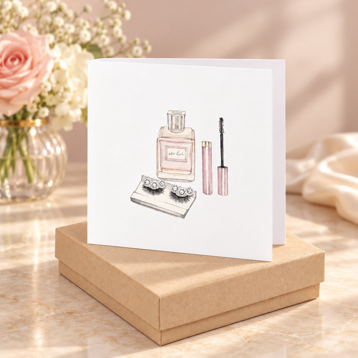 Sterling Silver Stud Earrings - Elegant Gift Boxed Makeup Card and Crystal Crawlers for Her