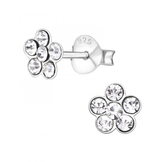 Crystal Silver Stud Earrings – Hypoallergenic Lightweight Sterling Silver Jewelry
