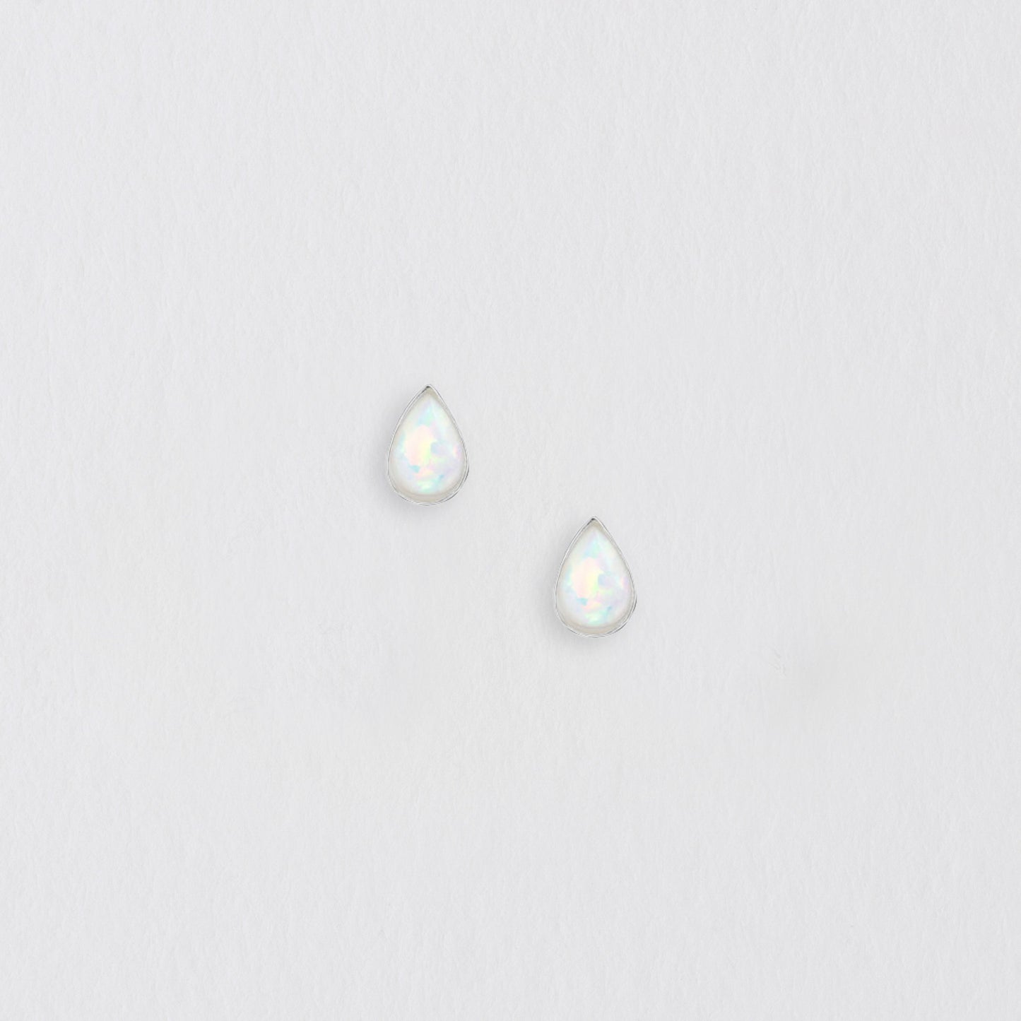 Teardrop Opal Silver Earring Stud Earrings Crumble and Core   