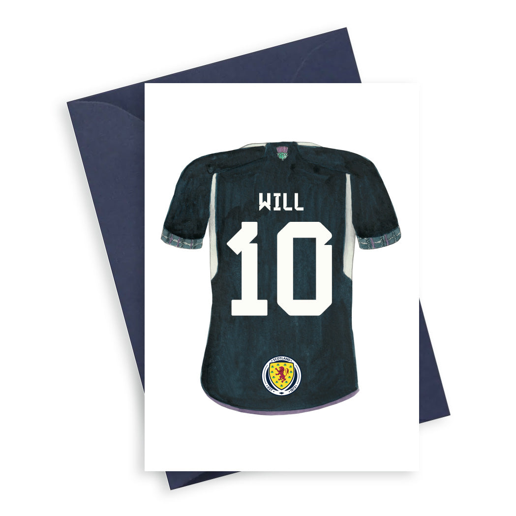 Scotland Football Shirt Personalised A6 Greeting Card Greeting & Note Cards Crumble and Core Personalised  