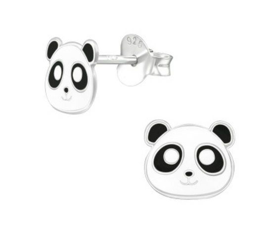 Panda Silver Ear Stud Earrings Crumble and Core   