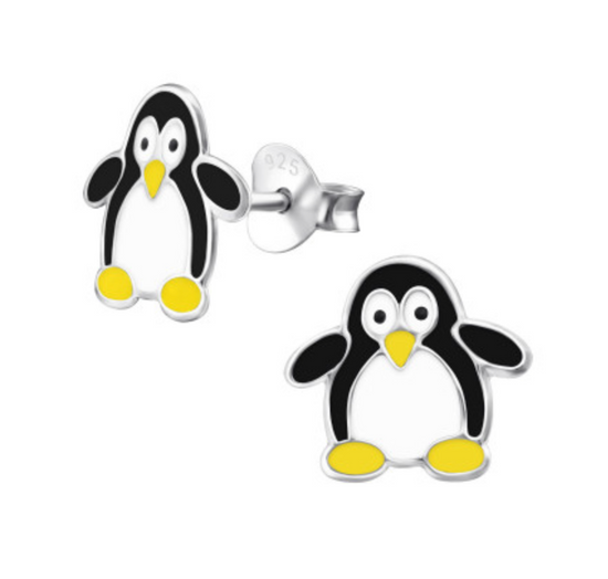 Penguin Silver Ear Stud Earrings Crumble and Core   