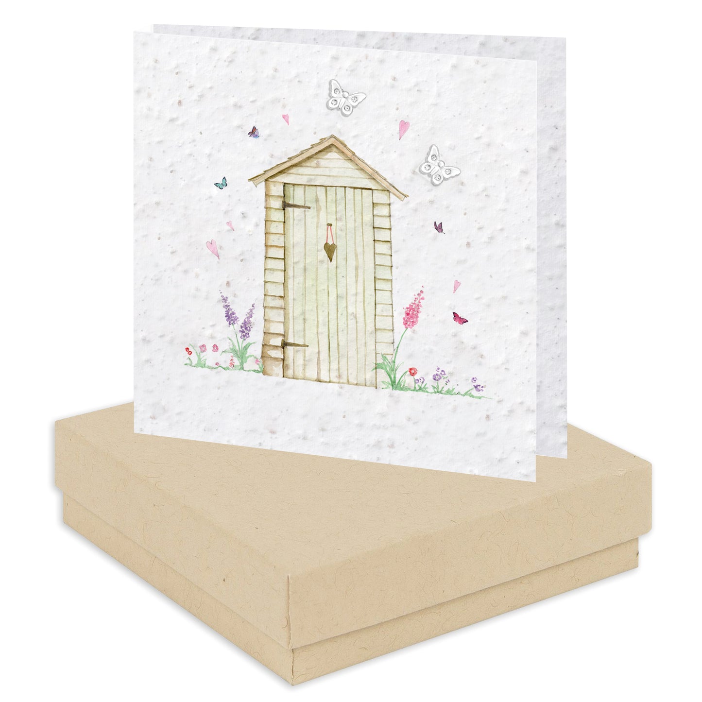 Sterling Silver Stud Butterfly Earrings – Eco Friendly Gift Box Set with Plantable Seed Card