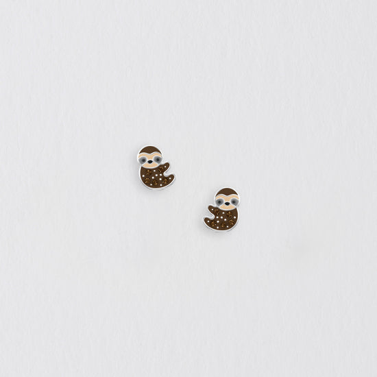 Boxed Sloth Silver Earring Card Earrings Crumble and Core   