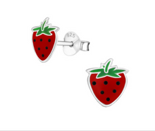 Load image into Gallery viewer, Strawberry Silver Ear Studs
