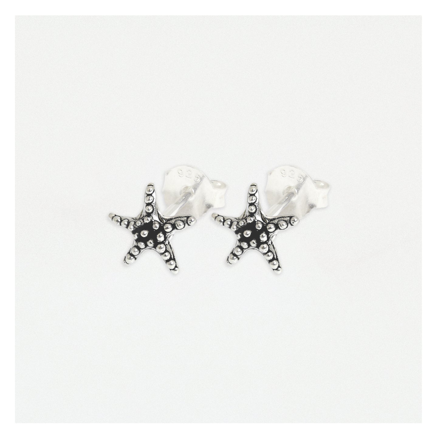 Starfish Silver Ear Studs Earrings Crumble and Core   