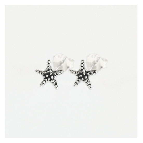 Starfish Silver Ear Studs Earrings Crumble and Core   