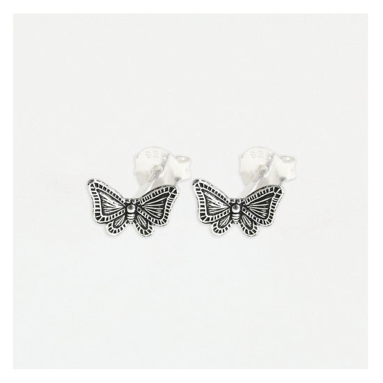 Butterfly Silver Ear Stud Earrings Crumble and Core   