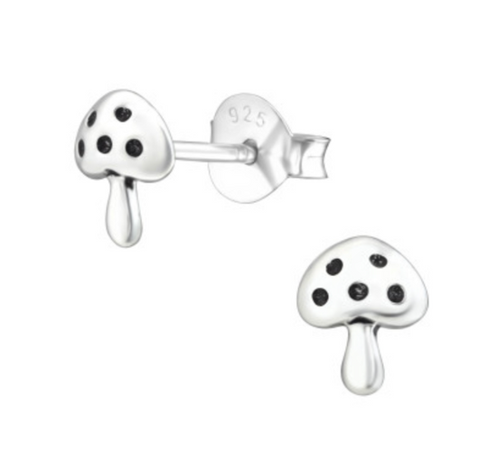 Toadstool Silver Ear Studs Earrings Crumble and Core   