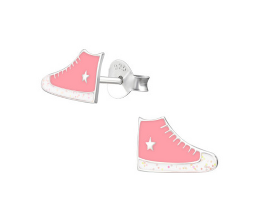 Pink Trainer Silver Ear Studs Earrings Crumble and Core   