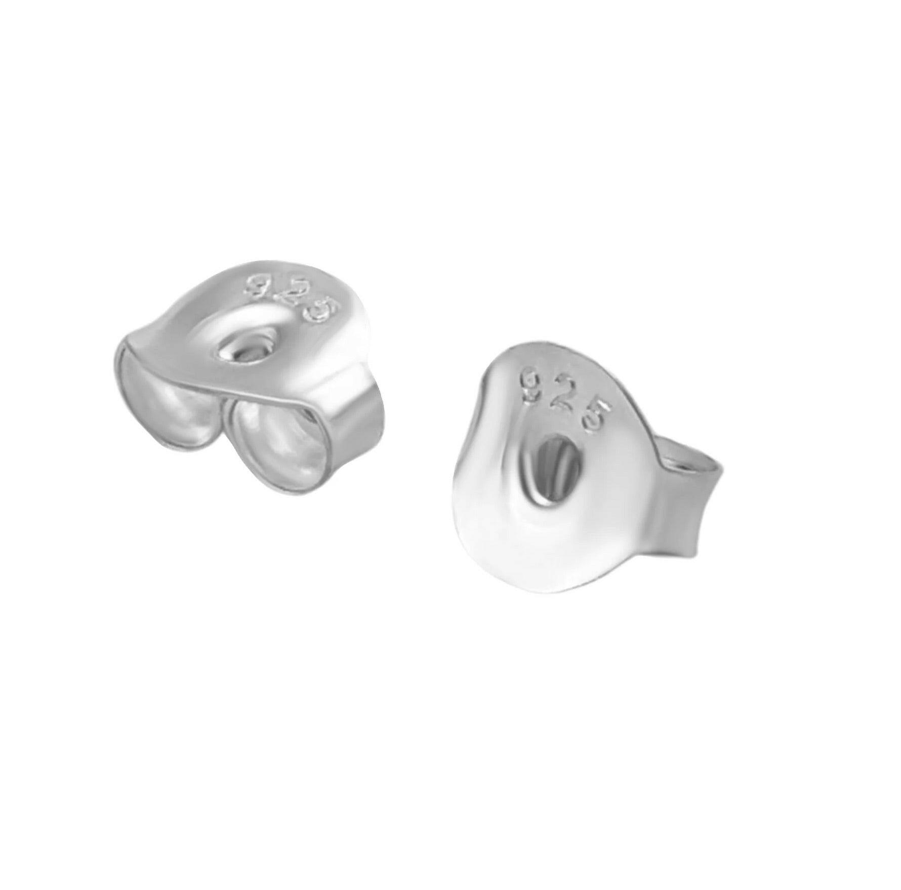 Orecchini a bottone in argento sterling 925 con fiore di