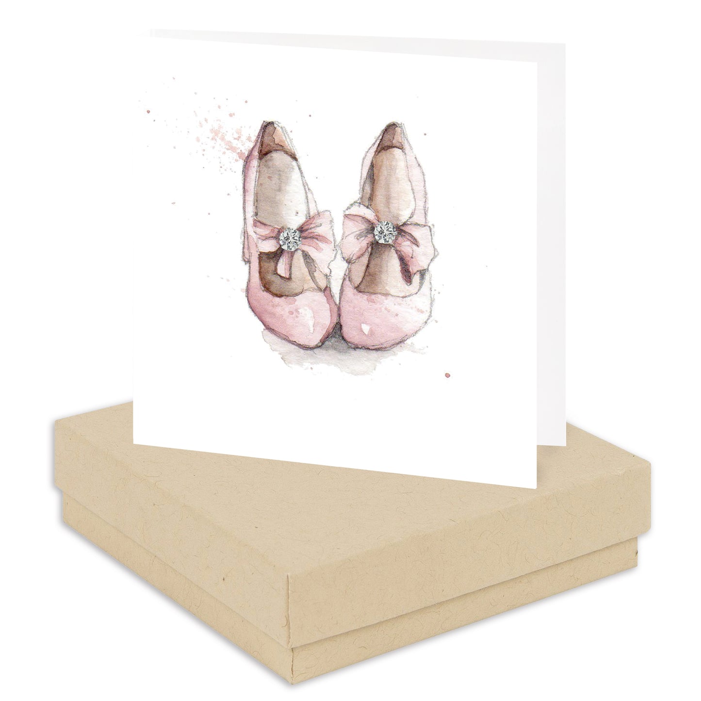 Tarjeta especial para pendientes, zapatos de fiesta para hija, en caja