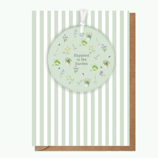 A6 Greeting Card with Ceramic Keepsake - Happiest in the Garden Greeting & Note Cards Crumble and Core   
